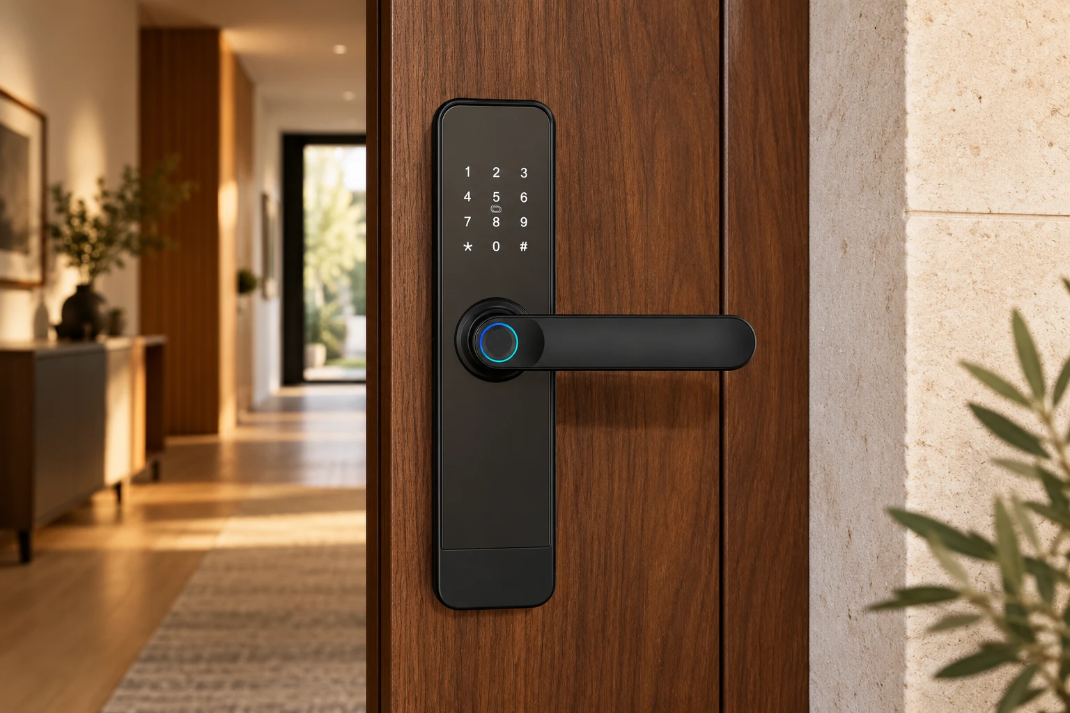 Smart lock interior showcase based on the Italtecno F6 fingerprint lock