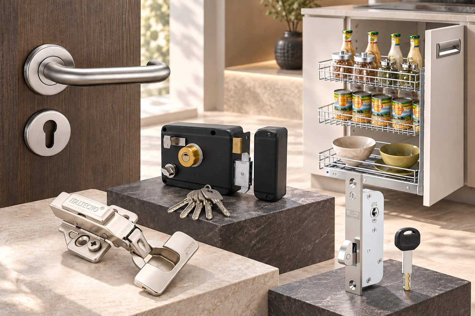Showcase based on Home Hardware Store door hardware, locks, cabinet fittings and kitchen storage
